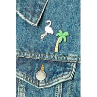 Flamingo and Palm Tree Pin Set