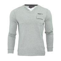 floura long sleeve top with pocket in light grey marl dissident