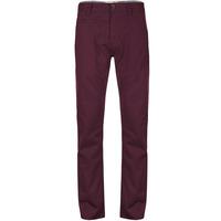 flynn cotton twill chino trousers in oxblood tokyo laundry