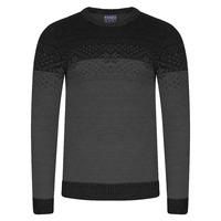 Flake Fairisle Knitted Jumper in Black / Castlerock  Seasons Greeting