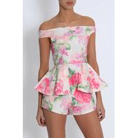 floral lace peplum co ord top