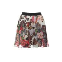 Floral Zip Front Skirt