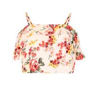 Floral Bardot Crop Top Coord