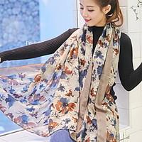 flower korea cotton and linen retro scarf shawl thin long rectangle wo ...