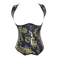 Flower Printed Fashion Black Vintage Corselet Sexy Women Corset