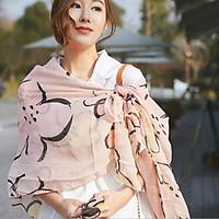 Flower Chiffon Lace Scarves Female Long Scarf Sunscreen Silk Thin Shawls Rectangle Print