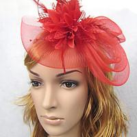 Flower Feather Veil Fascinator Hat Hair Jewelry for Wedding Party