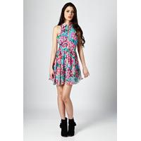 Floral Sleeveless Shirt Dress