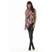 Floral Asymmetric Hem Blouse