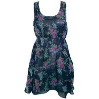 Floral Studded Pocket Dress