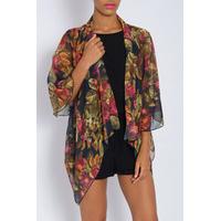 Floral Printed Chiffon Kimono