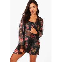 Floral Chiffon Robe - floral