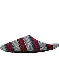 Fluid Mens Striped Knit Mule Slippers Grey Multi