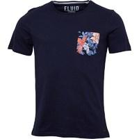 Fluid Mens Tropical Printed Pocket T-Shirt Navy