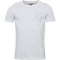 fluid mens printed pocket t shirt white