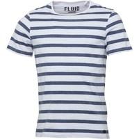 Fluid Mens Striped T-Shirt White/Indigo Marl