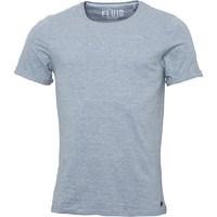 Fluid Mens Roll Back Sleeve Plain T-Shirt Grey Marl