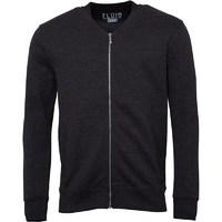 fluid mens brushback fleece bomber jacket charcoal marl