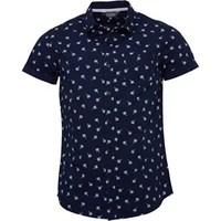 Fluid Mens All Over Printed Short Sleeve Shirt Navy/White