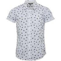 Fluid Mens All Over Printed Short Sleeve Shirt White/Navy