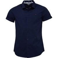 fluid mens plain short sleeve shirt navy