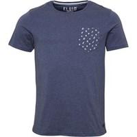 fluid mens printed pocket t shirt indigo marl