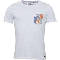 fluid mens tropical printed pocket t shirt white