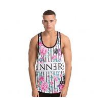 floral stripe racerback vest