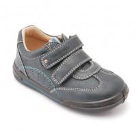 flexy soft air navy blue leather boys riptape first walking shoes