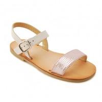 flora ii pink leather girls buckle sandals