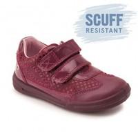 Flexy Soft Turin, Wine Patent/Leather Girls Riptape First Walking Casual Shoes