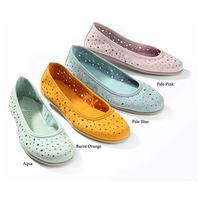 Flexx? Sorrento Nubuck Ballet Pump Shoes, Pale Blue, Size 4, Leather