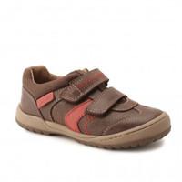 flexy tough pre brown leather boys riptape pre school shoes