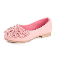 Flats Spring Fall Light Up Shoes PU Casual Flat Heel Flower Black Pink Red White Other