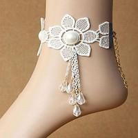 Flower Lace Chain Anklet Decorative Accents for Shoes One Piece