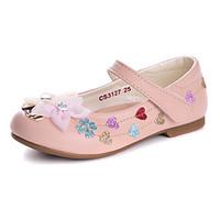 Flats Spring Fall Comfort Flower Girl Shoes Light Up Shoes Leatherette Wedding Dress Casual Party Evening Flat HeelRhinestone Applique