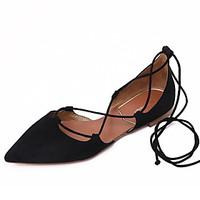 Flats Summer Comfort PU Office Career Casual Low Heel Lace-up