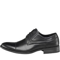 fluid mens toe cap lace up shoes black