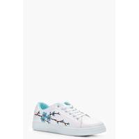 floral embroidered trainer blue