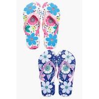 Floral Two Pack Flip Flop - multi