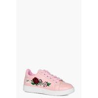 Floral Embroidered Trainer - pink