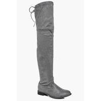 Flat Over The Knee Boot - grey