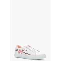 Floral Embroidered Trainer - pink