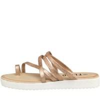 fluid womens strappy flatform sandals gold