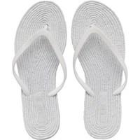 Fluid Womens Glitter Thong Toe Post Sandals White