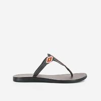 flat leather toe post sandals