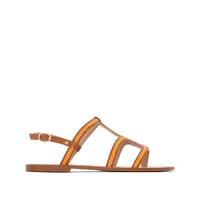 flat leather sandals with plaited detail