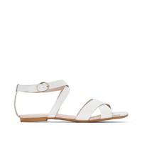 Flat Sandals with Metal Detail Sole