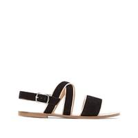 flat leather sandals with metal detail