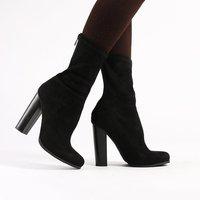 Florence Ankle Boots Faux Suede, Black